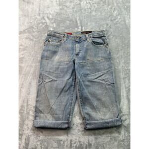 AG Adriano Goldschmied Jeans Y2K The Rider Cut Off Crop Womens 27 REG Blue Jorts
